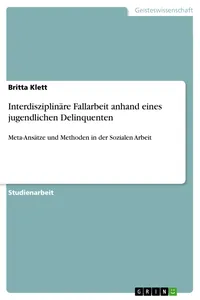 Interdisziplinäre Fallarbeit anhand eines jugendlichen Delinquenten_cover
