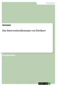 Das Interventionskonzept von Dreikurs_cover
