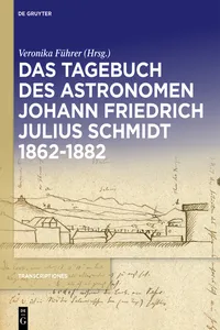 Das Tagebuch des Astronomen Johann Friedrich Julius Schmidt 1862–1882_cover