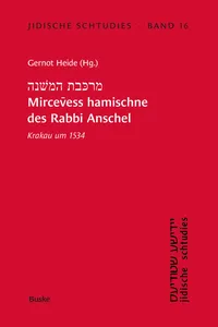Mircevess hamischne des Rabbi Anschel Krakau um 1534_cover
