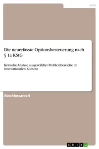 Die neuerfasste Optionsbesteuerung nach § 1a KStG_cover