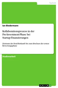 Kollaborationsprozess in der Pre-Investment-Phase bei Startup-Finanzierungen_cover