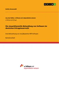 Die steuerbilanzielle Behandlung von Software im deutschen Ertragsteuerrecht_cover