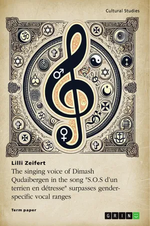 The singing voice of Dimash Qudaibergen in the song "S.O.S d’un terrien en détresse" surpasses gender-specific vocal ranges