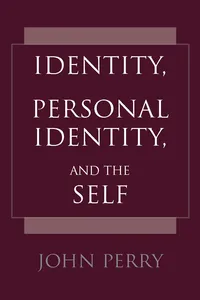 Identity, Personal Identity and the Self_cover