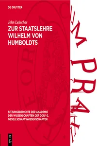 Zur Staatslehre Wilhelm von Humboldts_cover