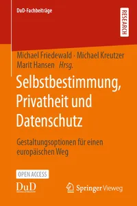 Selbstbestimmung, Privatheit und Datenschutz_cover