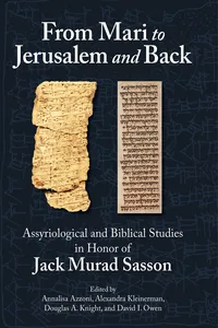 From Mari to Jerusalem and Back_cover