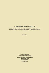 A Bibliographical Survey of Rotating Savings and Credit Associations_cover