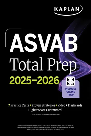 ASVAB Total Prep 2025-2026: Includes 7 Full Length Practice Tests + 2000+ Practice Questions and Flashcards + Online Access to Interactive Video Lessons and Tutorials