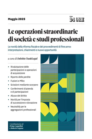 Le operazioni straordinarie di società e studi professionali