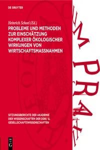 Probleme und Methoden zur Einschätzung komplexer ökologischer Wirkungen von Wirtschaftsmaßnahmen_cover