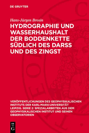 Hydrographie und Wasserhaushalt der Boddenkette südlich des Darß und des Zingst