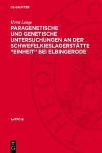 Paragenetische und genetische Untersuchungen an der Schwefelkieslagerstätte „Einheit“ bei Elbingerode_cover