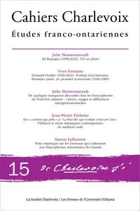 Cahiers Charlevoix 15_cover