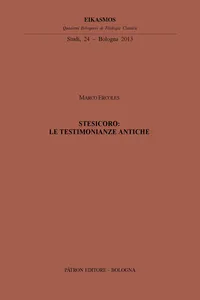 Stesicoro: le testimonianze antiche_cover