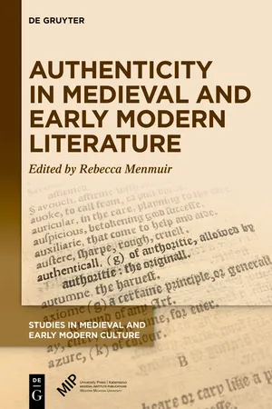 Authenticity in Medieval and Early Modern Literature