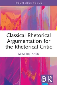 Classical Rhetorical Argumentation for the Rhetorical Critic_cover
