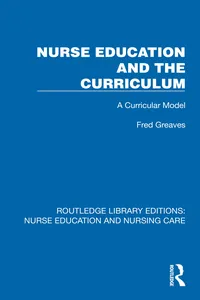 Nurse Education and the Curriculum_cover