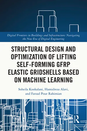 Structural Design and Optimization of Lifting Self-forming GFRP Elastic Gridshells based on Machine Learning