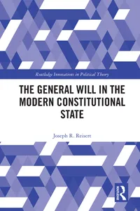 The General Will in the Modern Constitutional State_cover