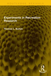 Experiments in Recreation Research_cover