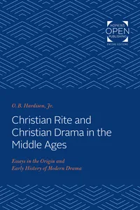Christian Rite and Christian Drama in the Middle Ages_cover