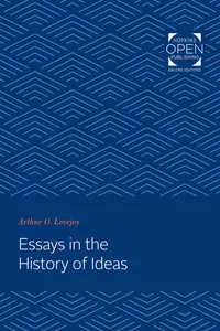 Essays in the History of Ideas_cover
