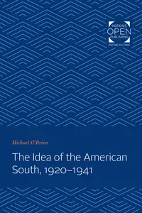 The Idea of the American South, 1920-1941_cover