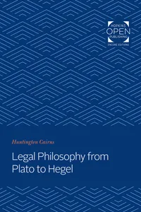 Legal Philosophy from Plato to Hegel_cover