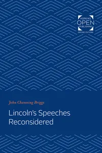 Lincoln's Speeches Reconsidered_cover