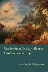 New Horizons for Early Modern European Scholarship_cover