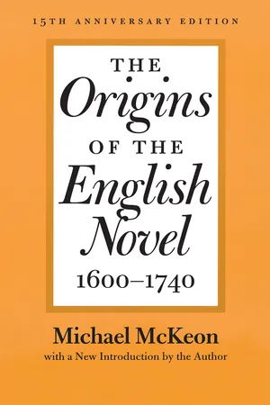 The Origins of the English Novel, 1600-1740