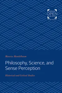 Philosophy, Science, and Sense Perception_cover