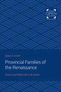 Provincial Families of the Renaissance_cover