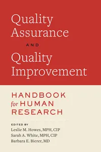 Quality Assurance and Quality Improvement Handbook for Human Research_cover