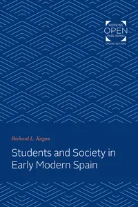 Students and Society in Early Modern Spain_cover
