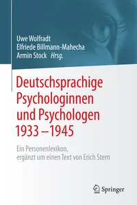Deutschsprachige Psychologinnen und Psychologen 1933–1945_cover