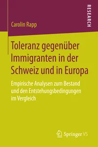 Toleranz gegenüber Immigranten in der Schweiz und in Europa_cover