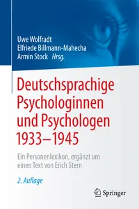 Deutschsprachige Psychologinnen und Psychologen 1933–1945_cover