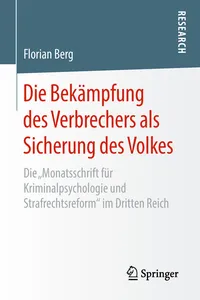 Die Bekämpfung des Verbrechers als Sicherung des Volkes_cover