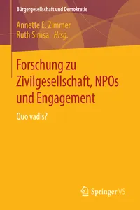 Forschung zu Zivilgesellschaft, NPOs und Engagement_cover