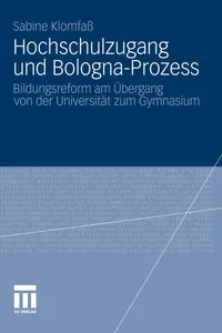 Hochschulzugang und Bologna-Prozess_cover