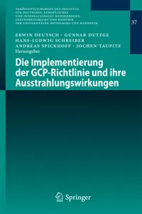 Die Implementierung der GCP-Richtlinie und ihre Ausstrahlungswirkungen_cover