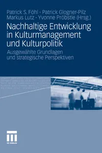 Nachhaltige Entwicklung in Kulturmanagement und Kulturpolitik_cover