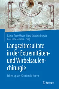 Langzeitresultate in der Extremitäten- und Wirbelsäulenchirurgie_cover