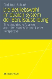 Die Betriebswahl im dualen System der Berufsausbildung_cover
