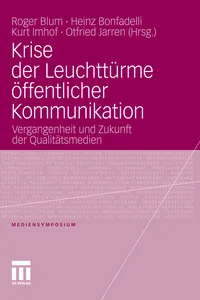 Krise der Leuchttürme öffentlicher Kommunikation_cover