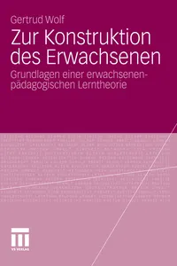Zur Konstruktion des Erwachsenen_cover