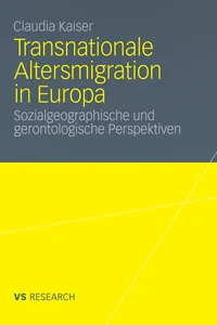Transnationale Altersmigration in Europa_cover